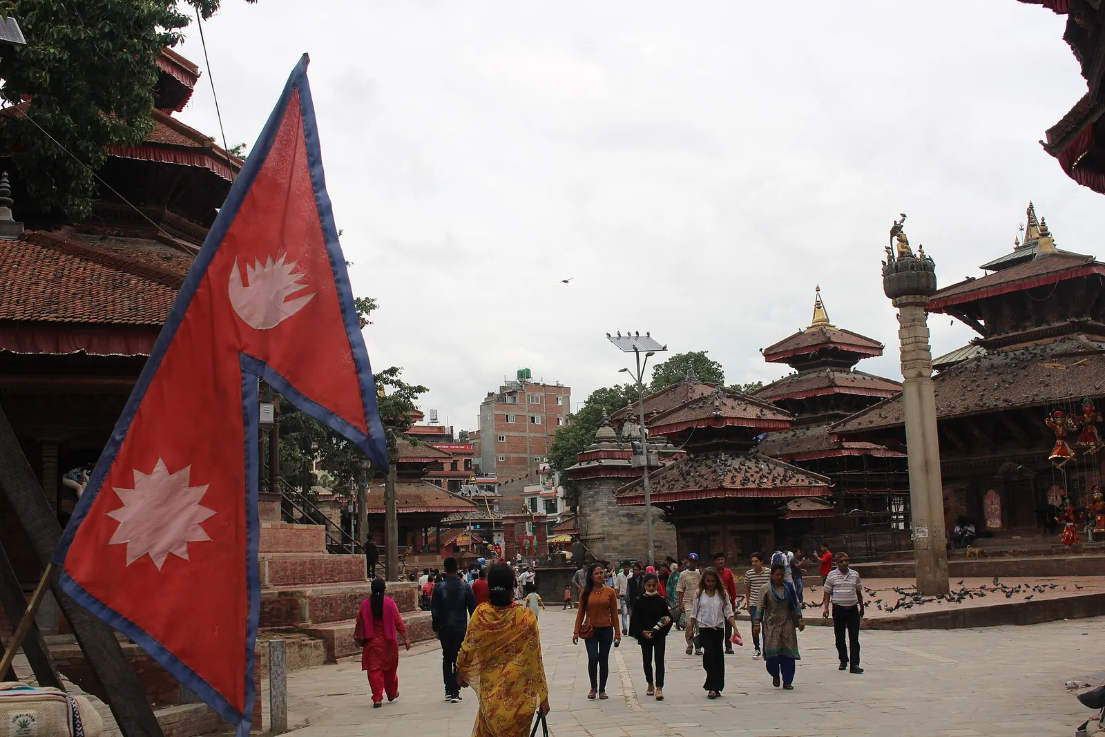 Basantapur square with the old palace buildings of Hanuman Dhoka in Kathmandu.