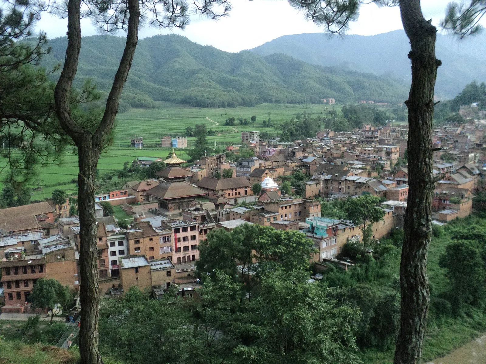 Traditional brick houses in the old core of Panauti.